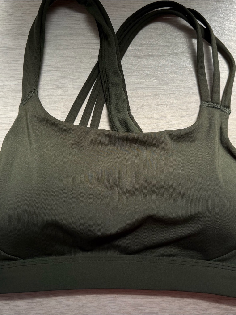 Athleta Train Free Olive Green Multi-Strap Sports Bra